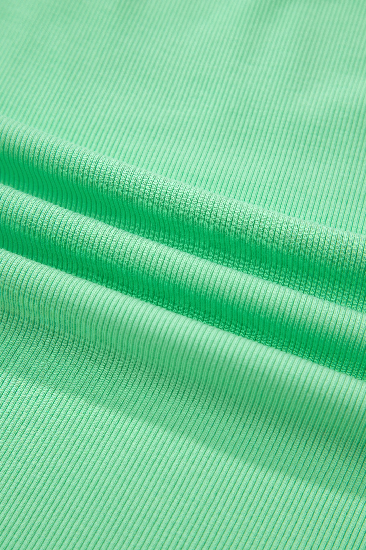 Green Slim Tank Top Elastic High Waist Shorts 2pcs Outfit