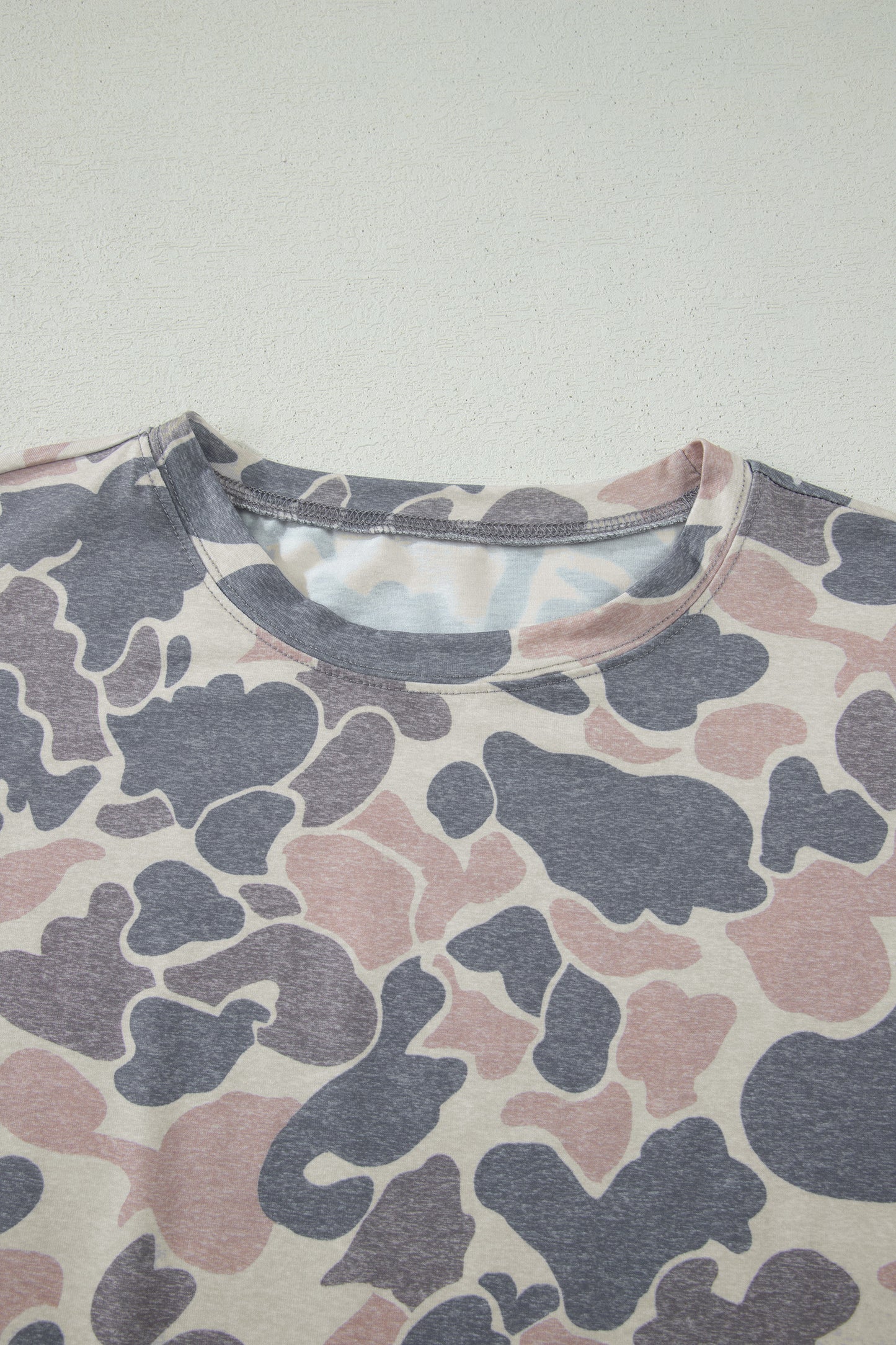 Multicolour Camouflage Contrast Trim Loose Tank Shorts Set