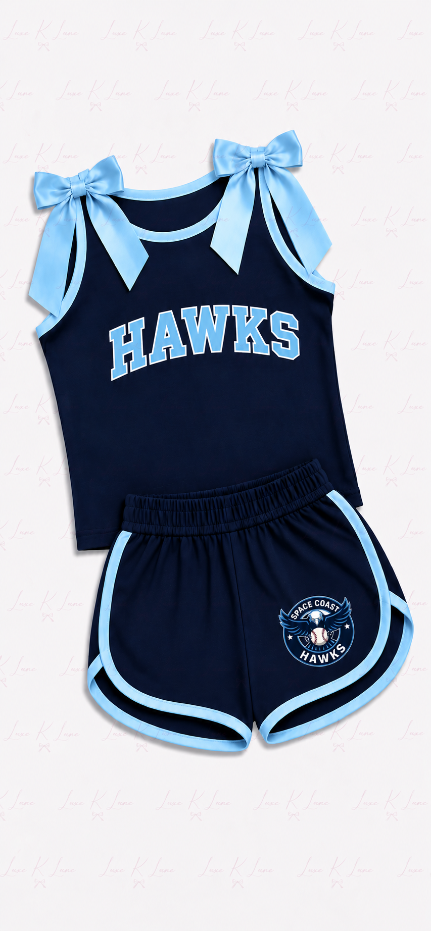 Hawks Navy Blue Bow Set