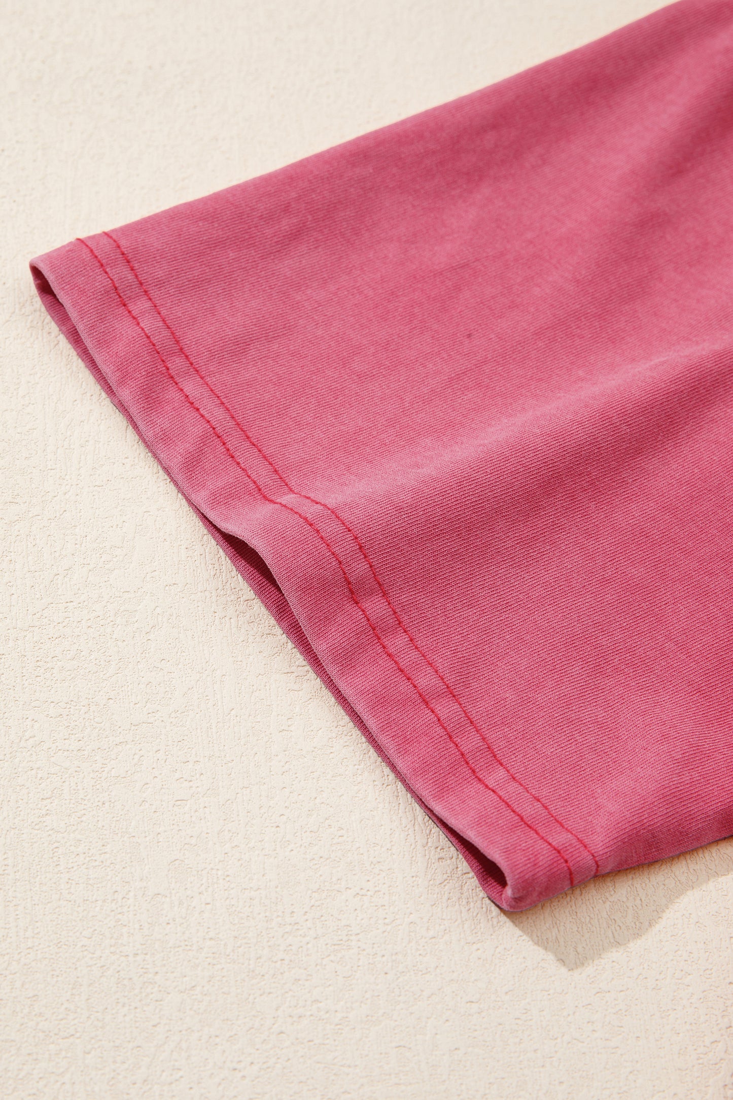 Red Independence Day Star Printed Mineral Wash T Shirt